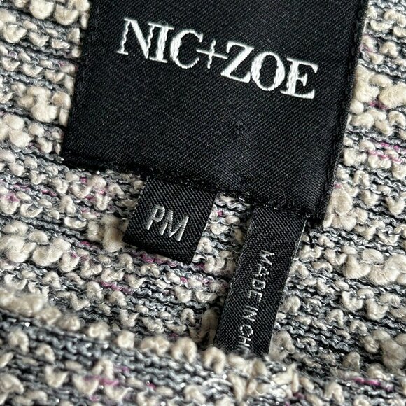 - NIC+ZOE Tweed Metallic Knit Blazer Great with Turtleneck Petite Med   - 1H2310 - Picture 5 of 9